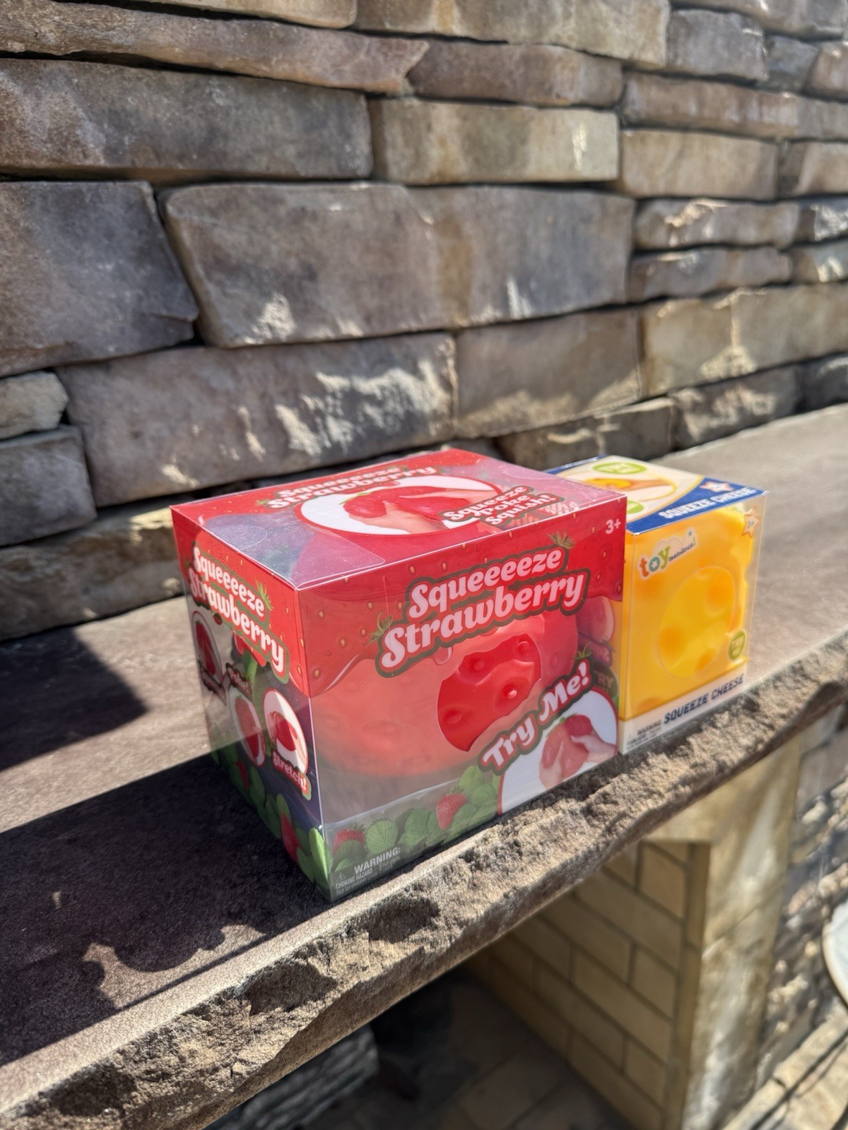 Sunny Days Squeezy Strawberry And Toymendous Cheese Sensory Toy New SHIPS TODAY