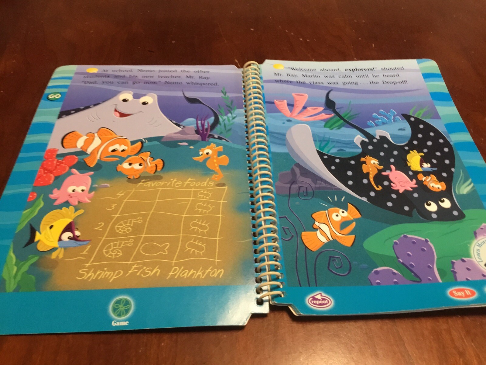 Leap Frog Leap 1 Reading Finding Nemo Book only 4-6 years