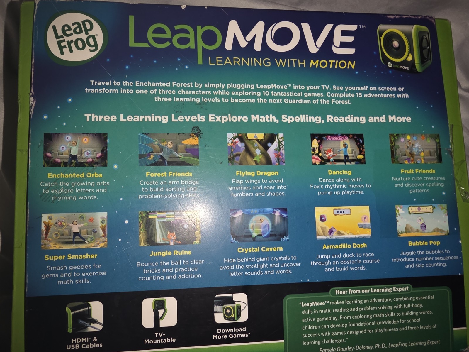 Leap Frog LeapMove Learning Video Game System 25 PreGames Open Box Never Used