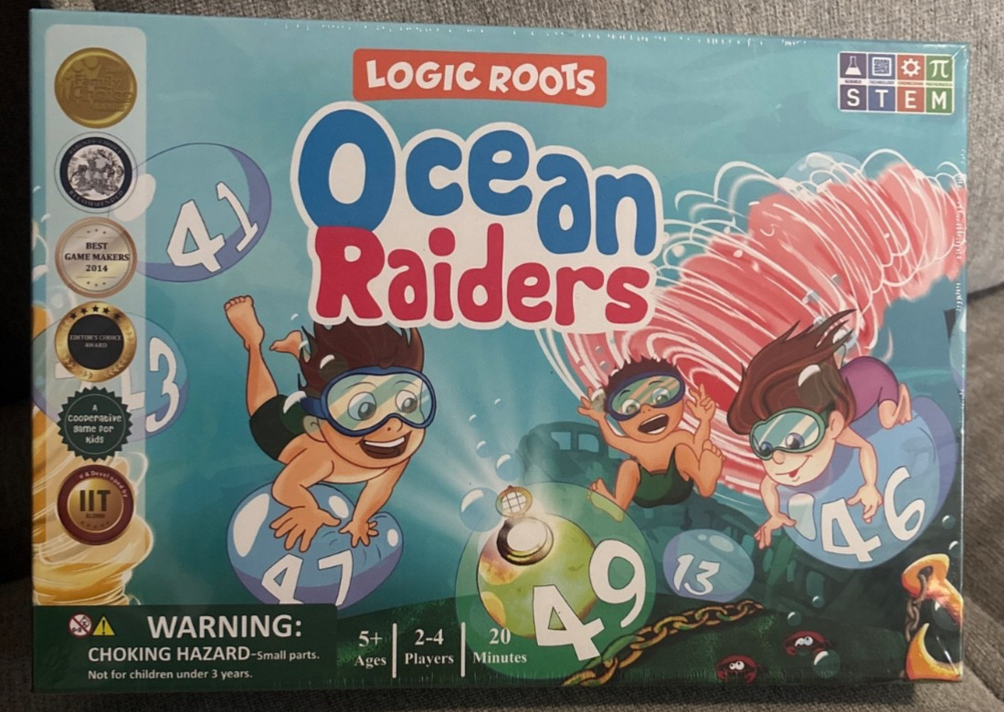 Logic Roots Ocean Raiders Math Addition Educational Board Game, Ages 5+~SIB