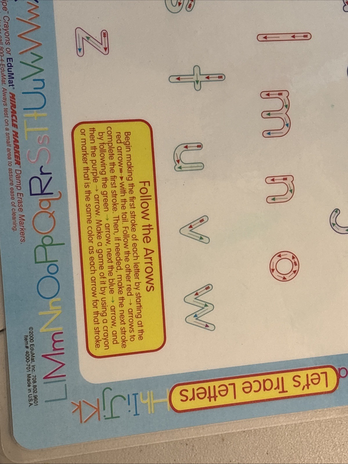 LOT of 4 Edumat Letters Numbers Solar System Money Children Learning Placemats