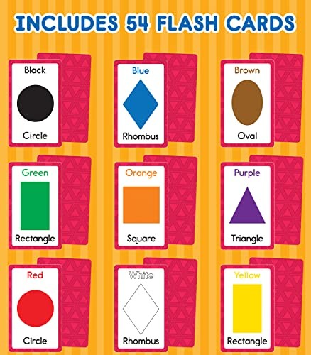 Carson Dellosa – Colors and Shapes Flash Cards – 54 Cards for Toddler /
