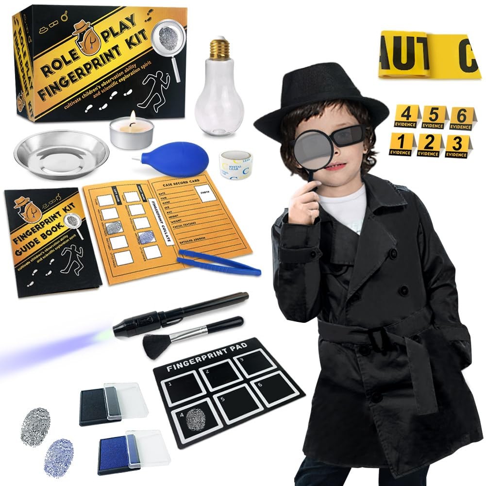 Spy Kit for Kids Detective Outfit Fingerprint Toys Gifts for 5 6 7 8 9 10 11 Yea