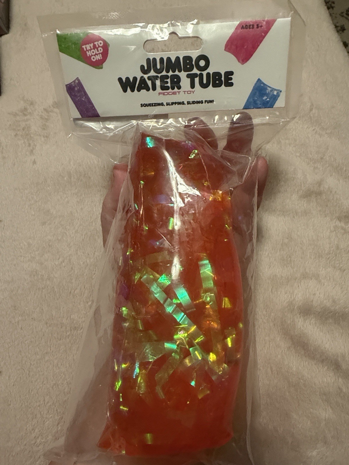 Big Time Toys Jumbo Water Tube Orange Fidget Tactile Sensory Toy Ages 5+