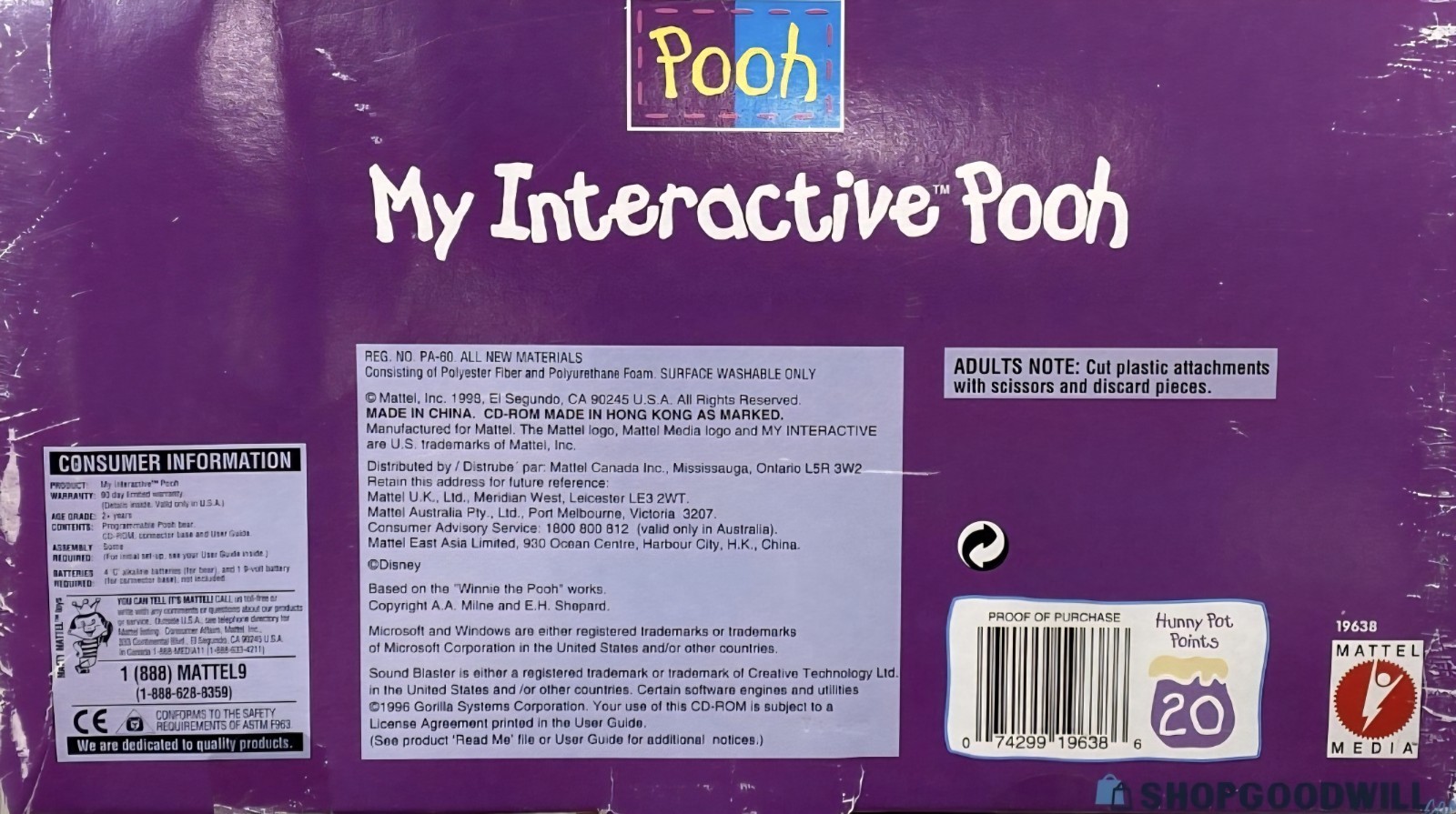 Mattel My Interactive Pooh Electronic Learning Toy Set Winnie the Pooh Plush CD…