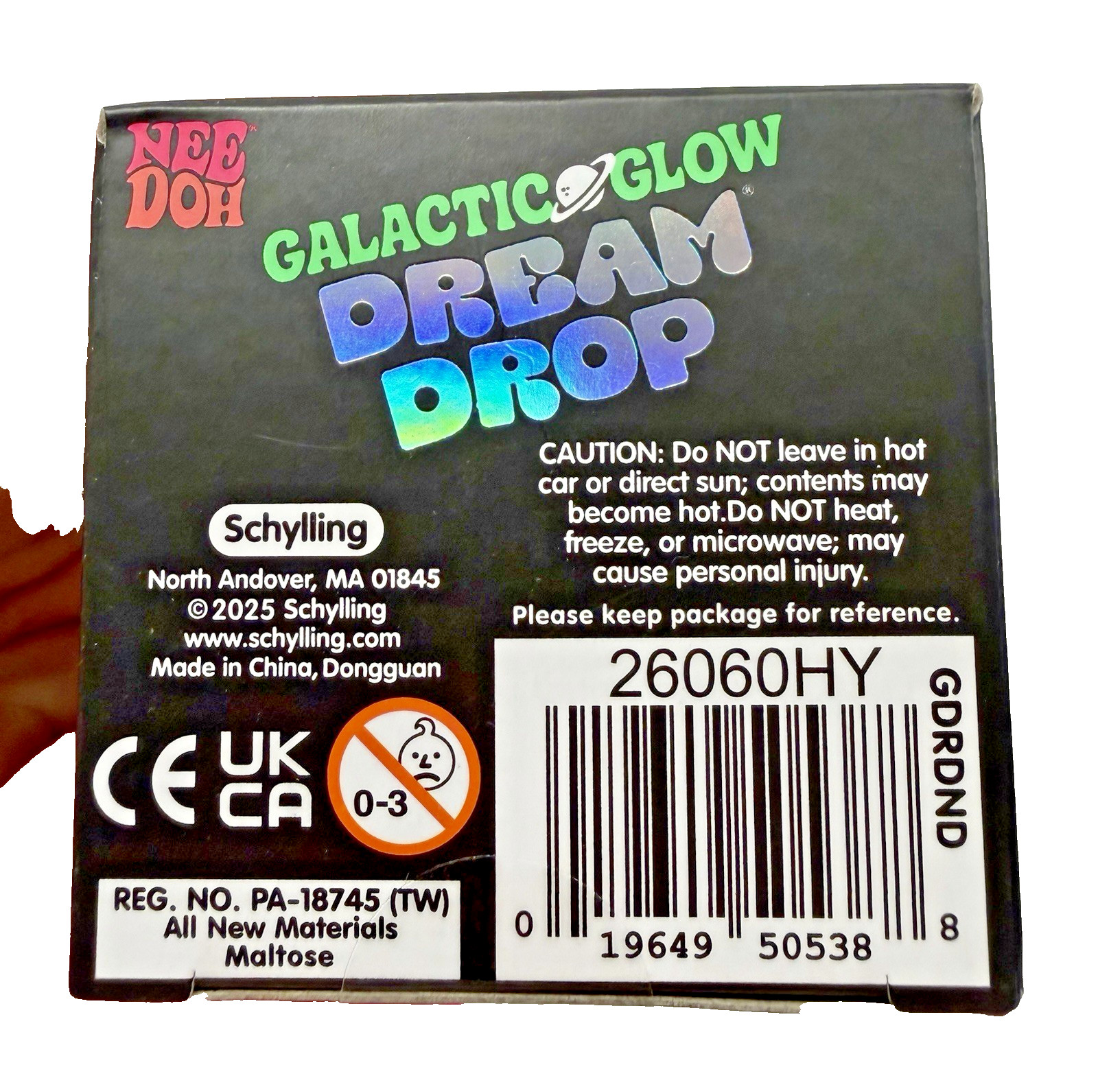 Nee Doh Galactic Glow Dream Drop Squeeze Toy Green/Blue/Purple 26060HY