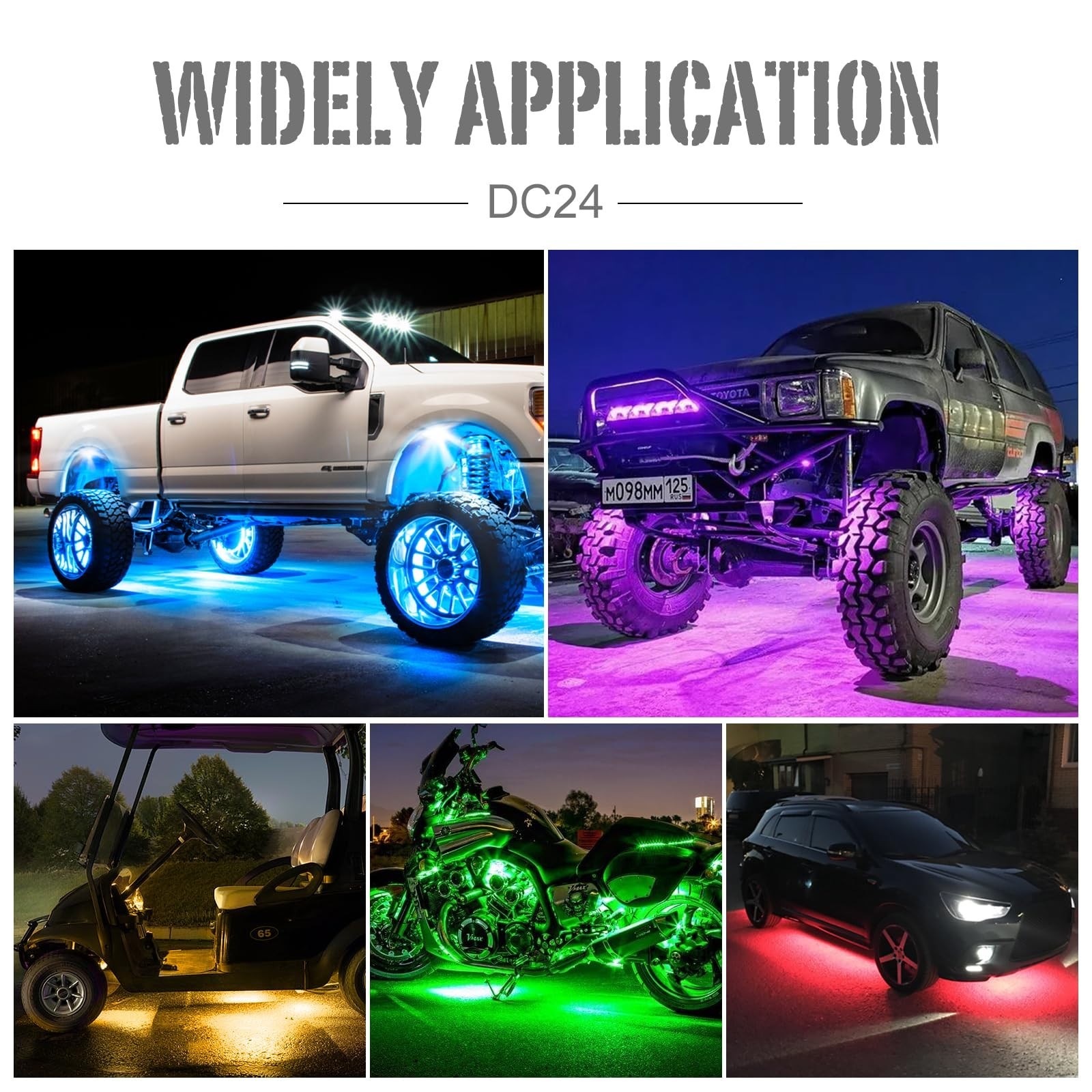 LED Rock Lights for Trucks, UTV, SUV & ATV – 10 Pods RGB Underglow Kit with A…