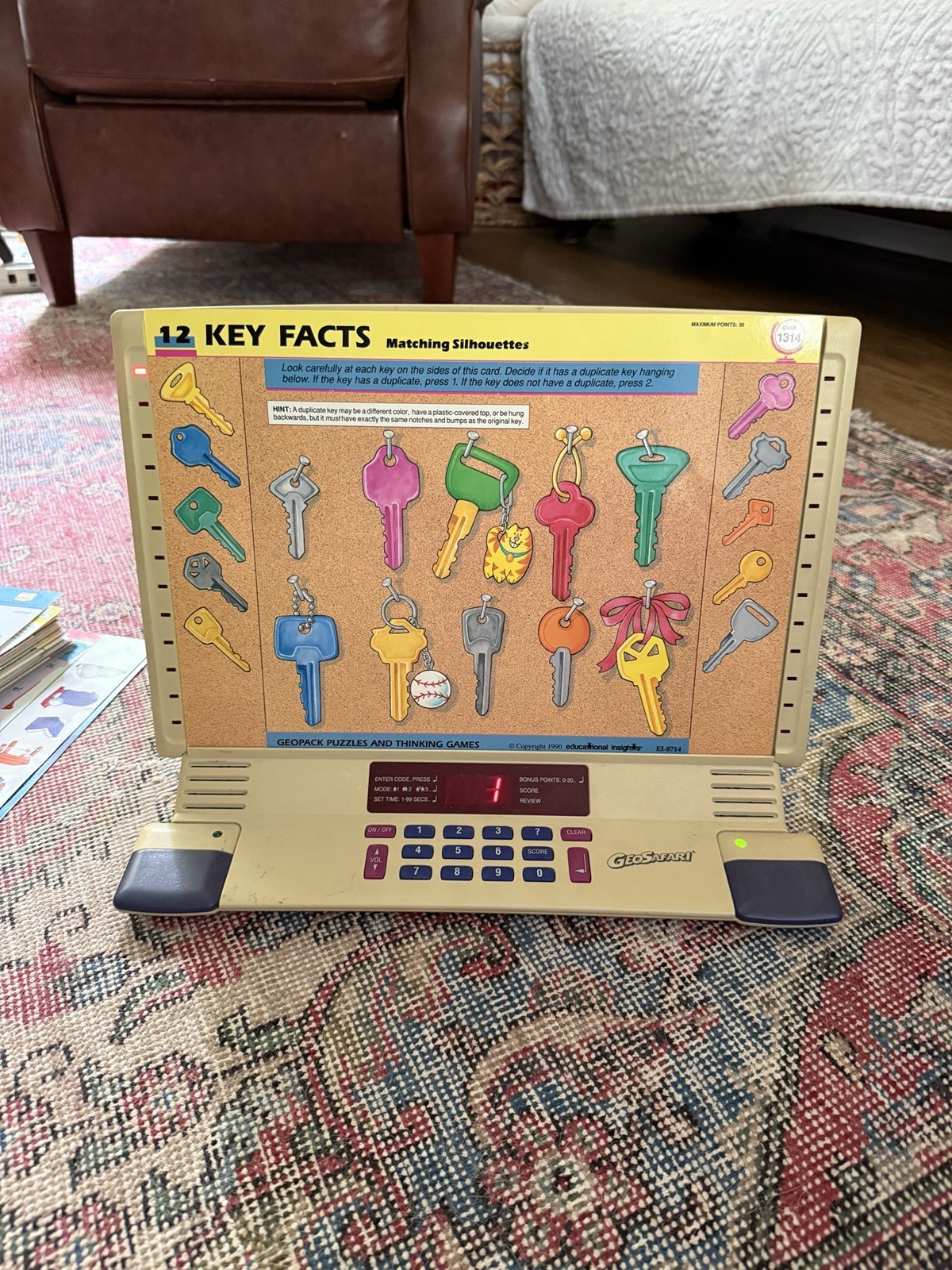 Vintage GeoSafari Electronic Learning Game EI 8865 Tested Works Great w/cards Jr
