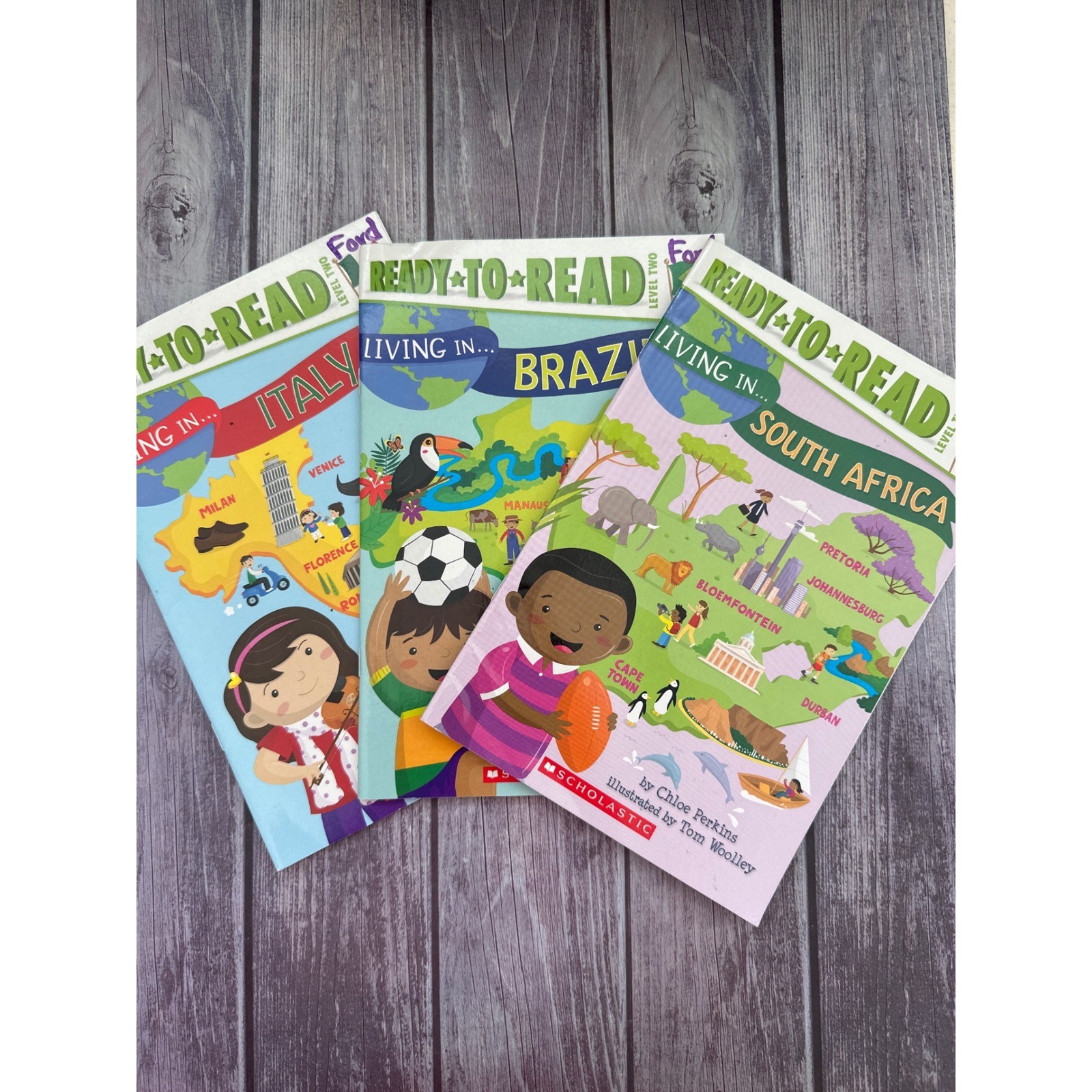 Ready-To-Read Level 1: Italy Brazil South Africa Scholastic Kids lot of 3 Books