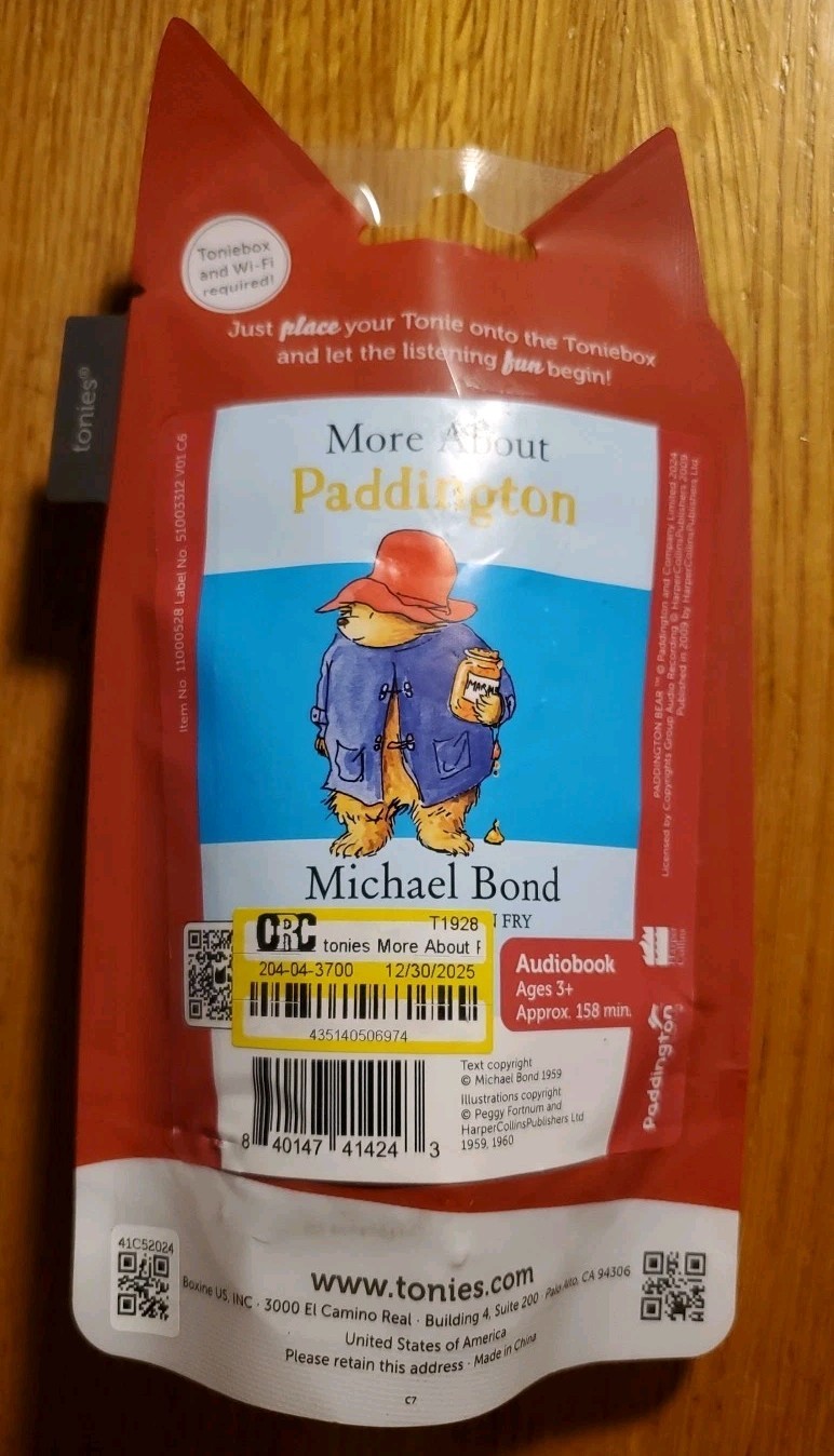Tonies More About Paddington Audiobook Collectible Toy Figurine for Toniebox