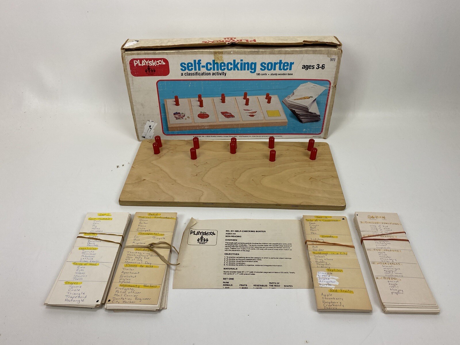 Playskool Self-Checking Sorter 511 Milton Bradley Complete in box Vintage 1979
