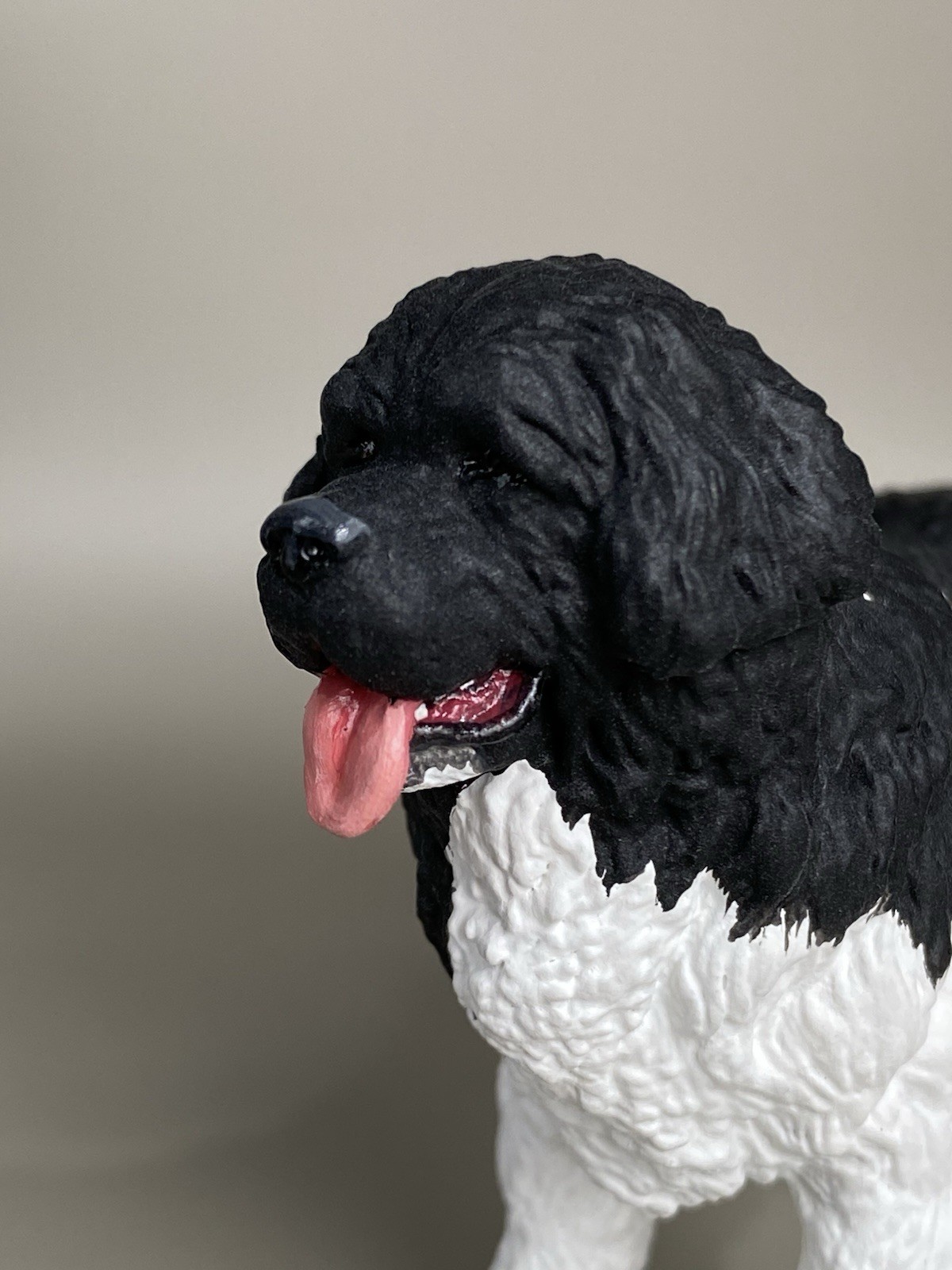 OOAK Custom Schleich PAPO Newfoundland Dog Plastic Toy Animal Figure
