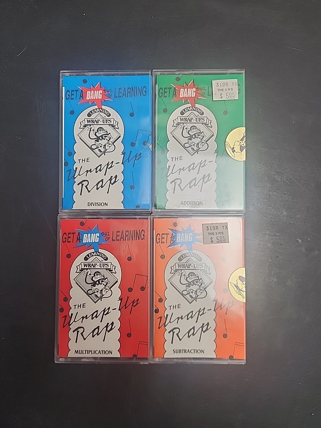 Learning Wrap- Ups Cassettes Vintage 1985 Division Addition Subtraction Multiply