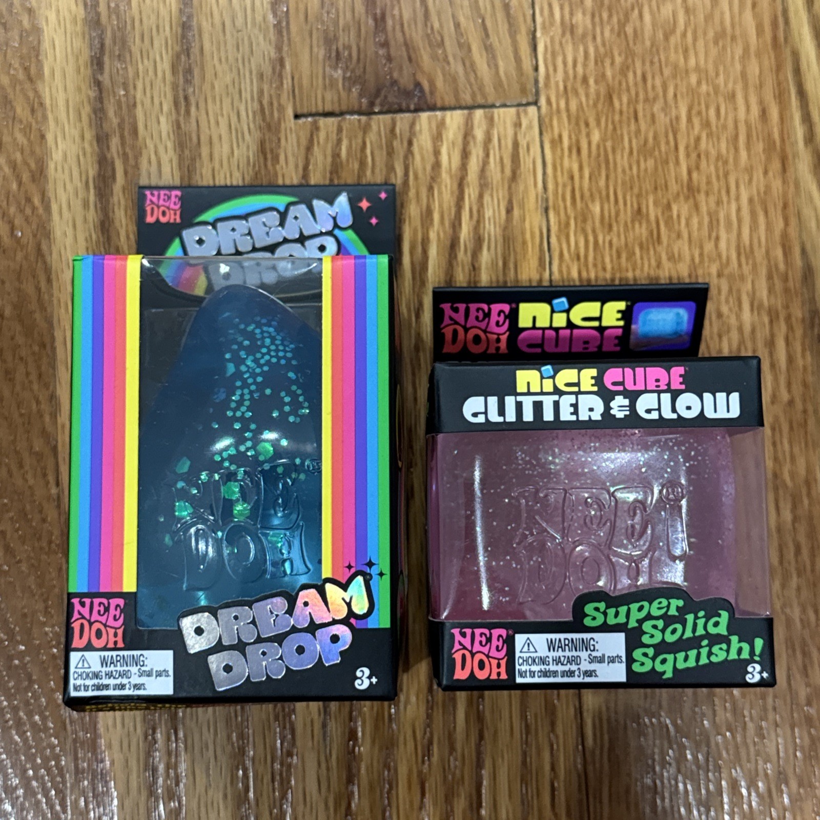 Brand New Needoh Dream Drop + Nice Cube Glitter Glow Squishy