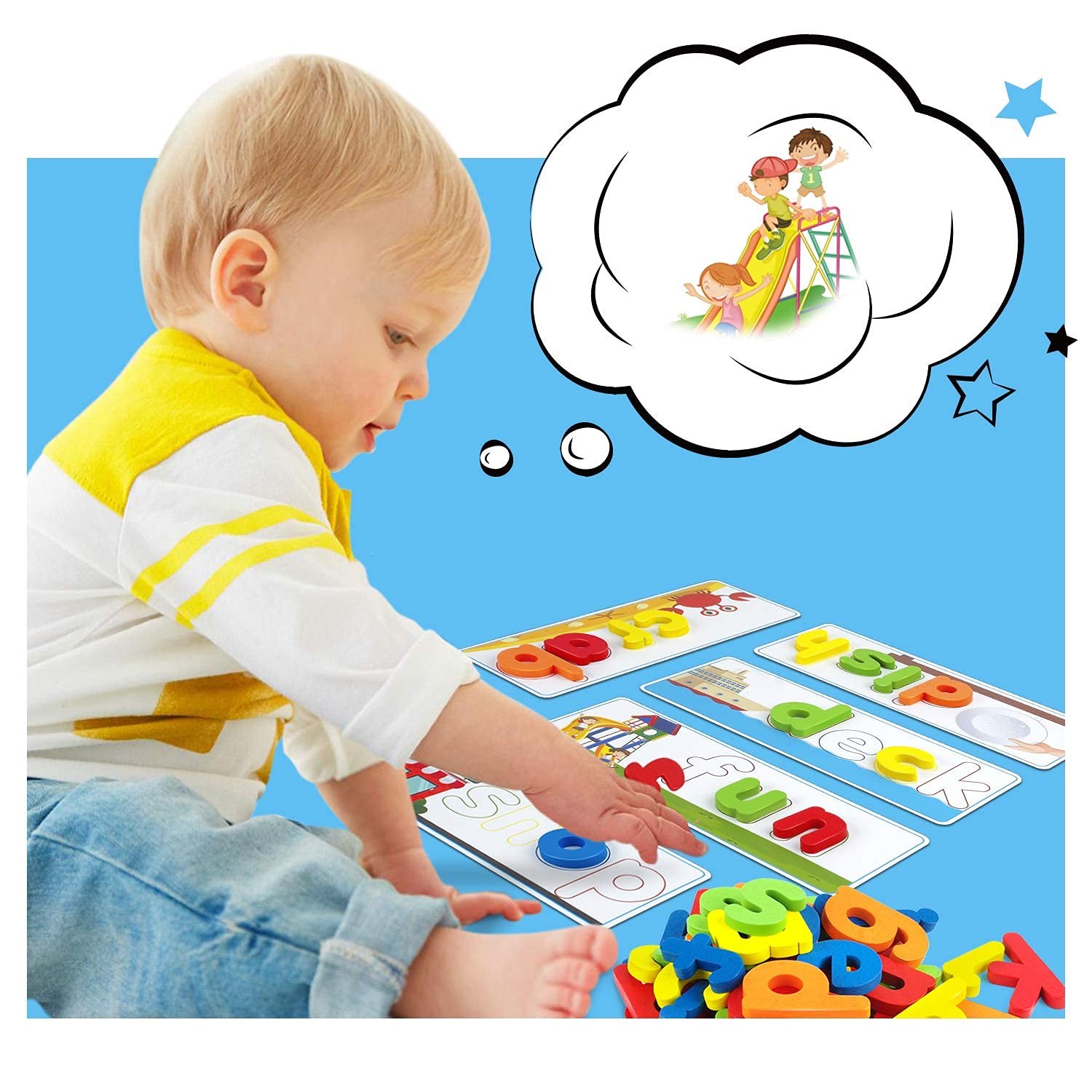 Learning Toys for 2 3 4 5 6 Years Old Boys and Girls, See & Spell CVC Word Bu
