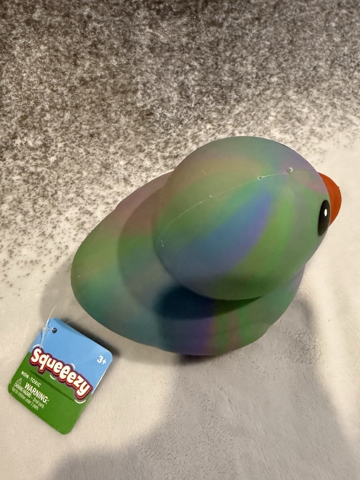 NEW Toymendous Squeeezy VIRAL Rainbow Jumbo Squeeezy Tye Dye Duck Squish Toy
