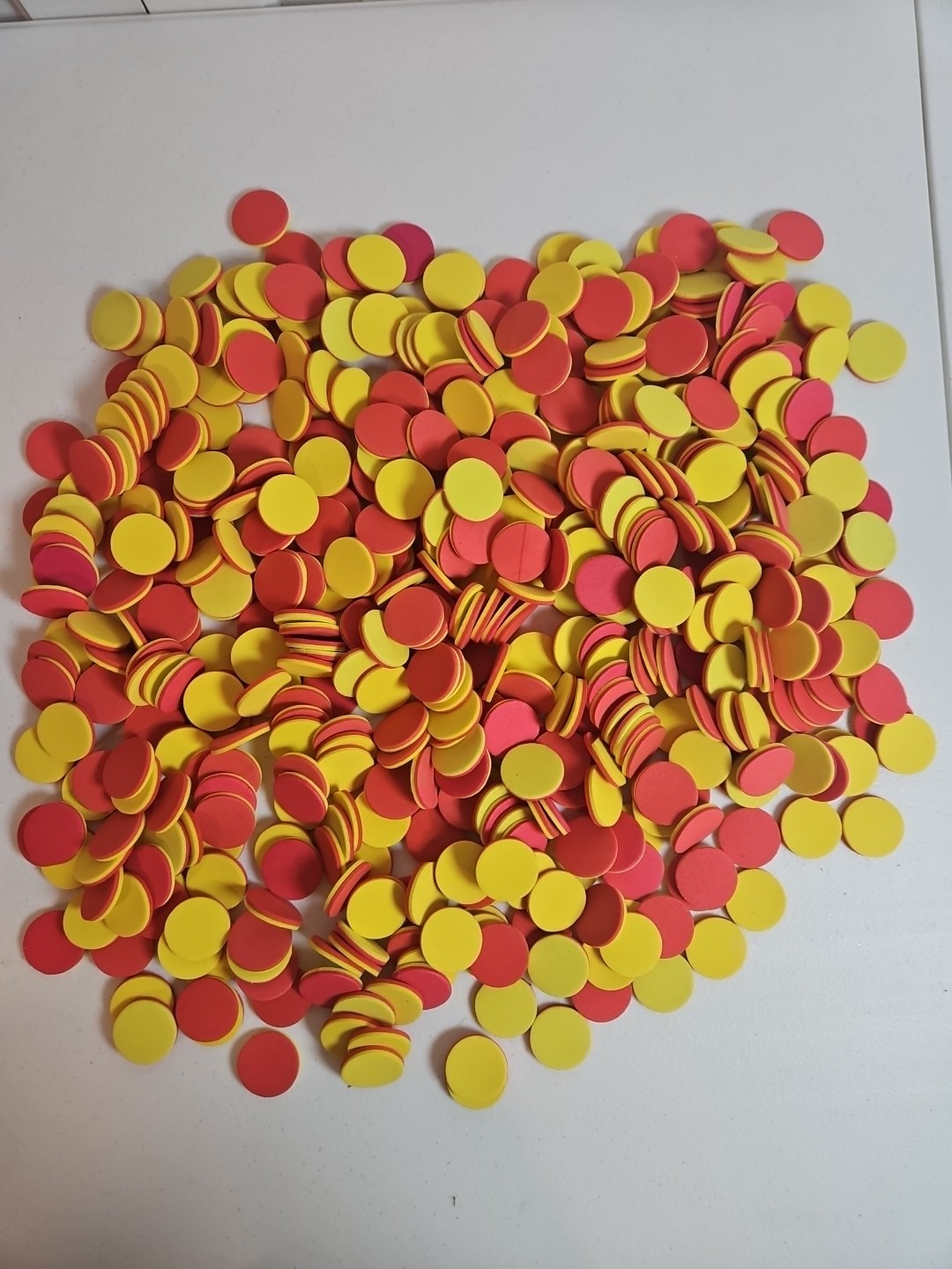 500+ Count 2-Color EVA Foam Math Counters Red Yellow Learning Discs