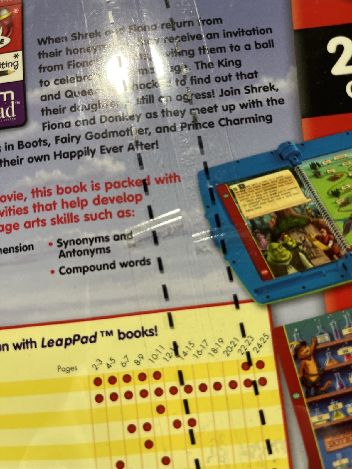 Vtg Leap Frog LeapPad Learning System Pad Book Shrek 2 The Movie Reading 2nd Grd
