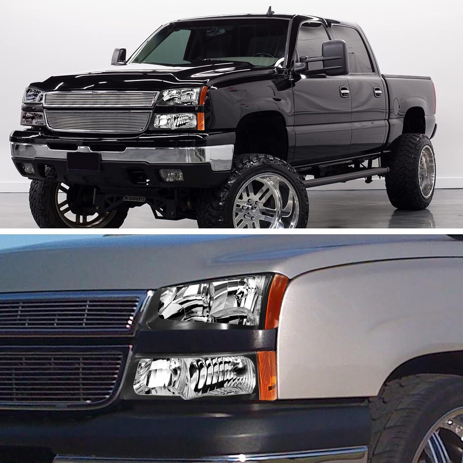 LSAILON Headlight Assembly Replacement Fit For Chevy Avalanche 1500 2500