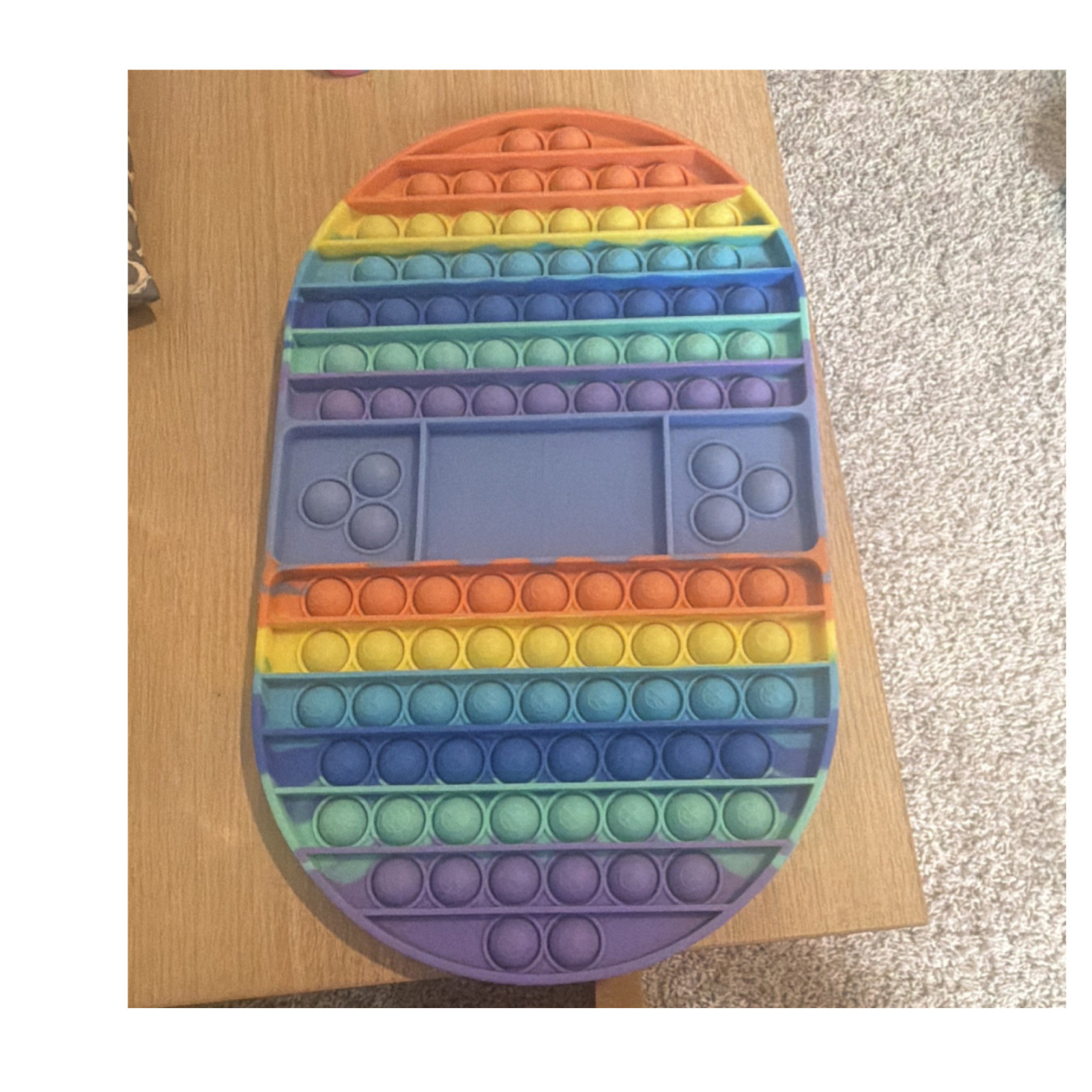 Large Rainbow Multicolor Pop It Fidget Sensory Toy for Ages 3-11 Years