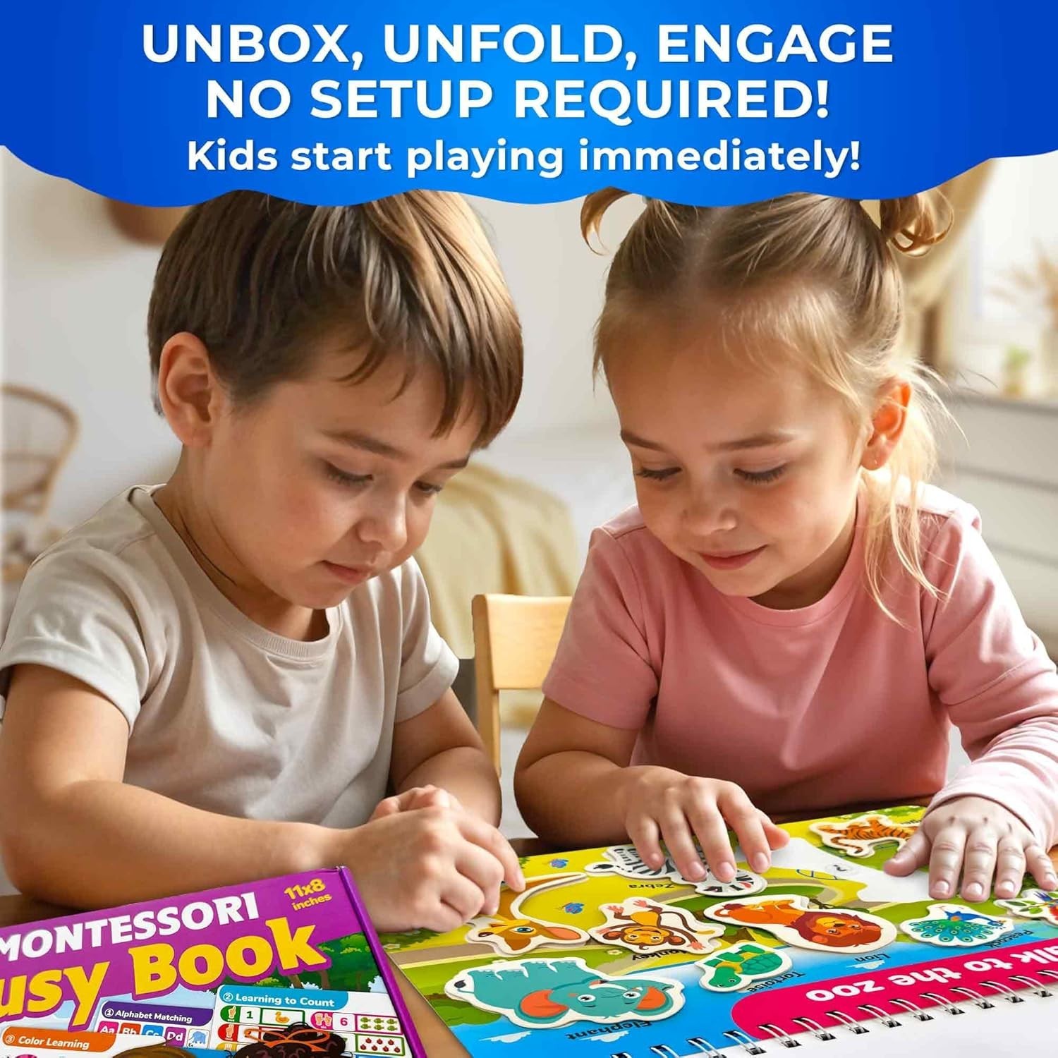 Montessori Busy Book for Toddlers 1-3 – Pre K Kids Learning Activities for Ho…