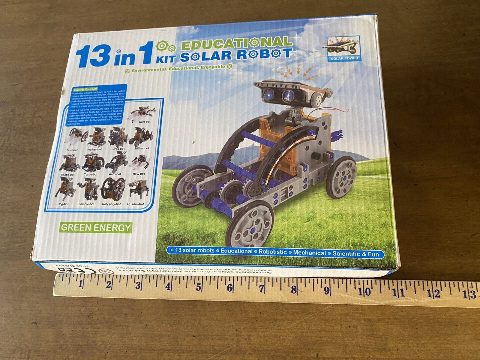 Green Energy 13 in 1 Kit Educational Solar Robot Open Box 10+ Unused STEAM kid’s