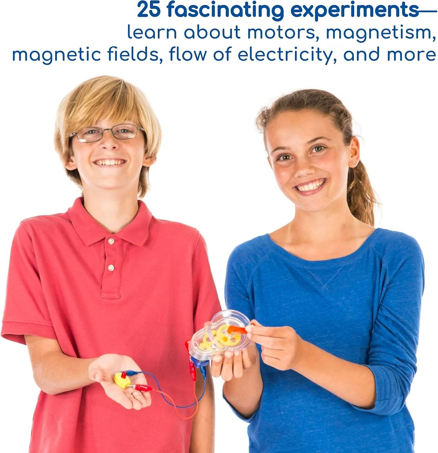 Electric Motor & Generator STEM Kit for Kids Ages 8+ | 25 Experiments with Co…