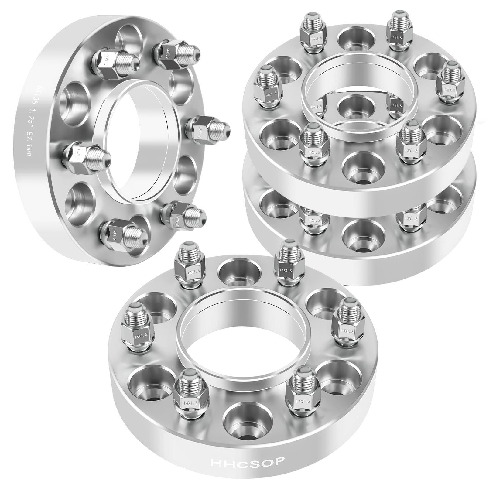 HHCSOP 6×135 Wheel Spacers for 2015-2023 Ford F150 1.25 inch inch, white