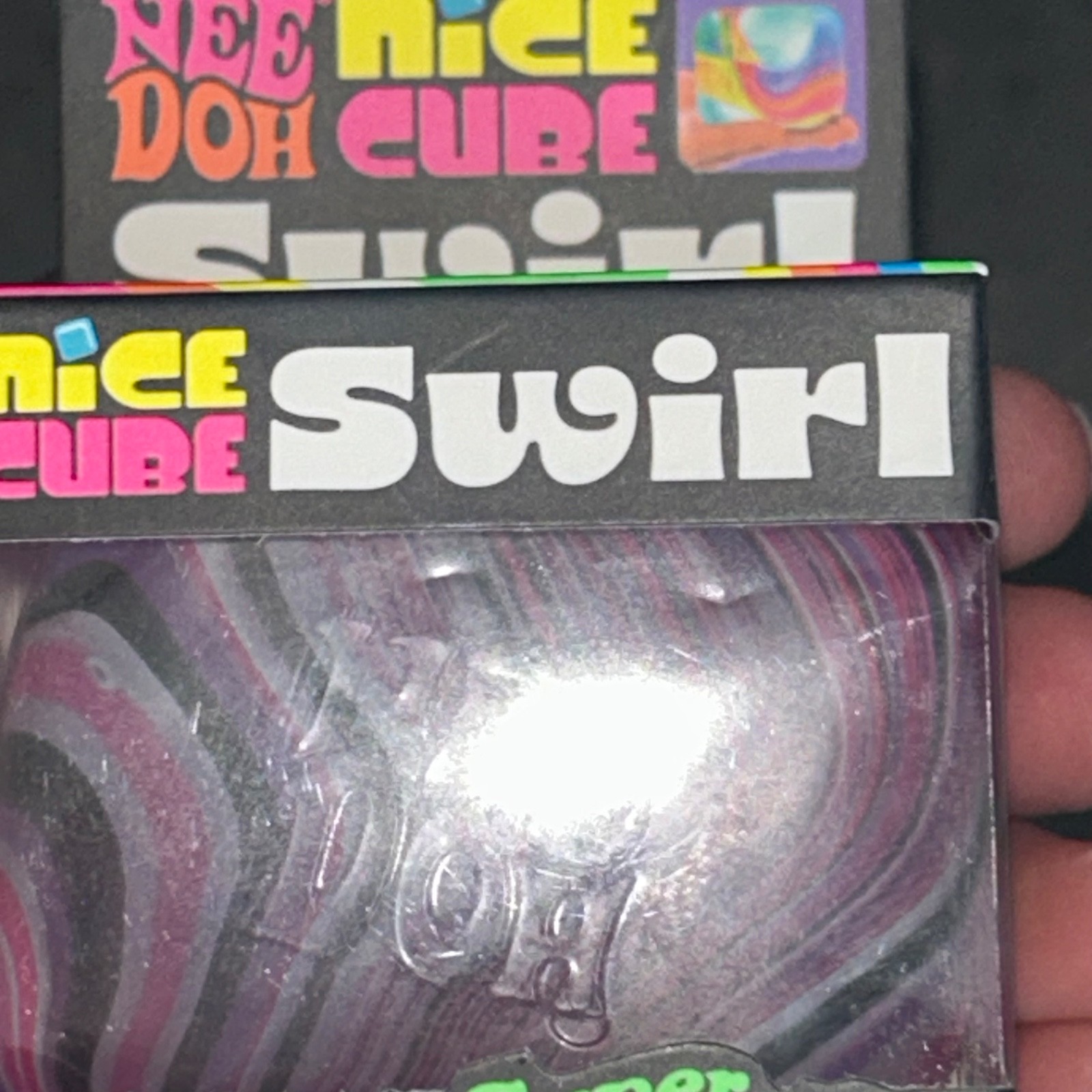 NeeDoh Cube Purple Tie Dye Swirl Nice Satisfying Square Shaped Sensory Toy NIB