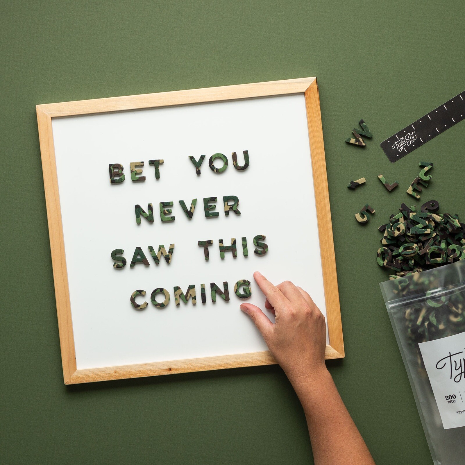 Closeout Sale! Modern Camo Magnetic Letters – ***FULL CASE*** of 200-Piece Sets