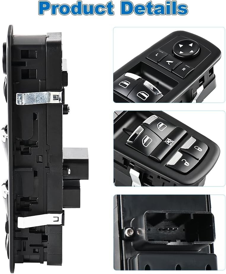 Front Door Window Switch Compatible Maserati Ghibli 3.0L V6 2014-2018 Black