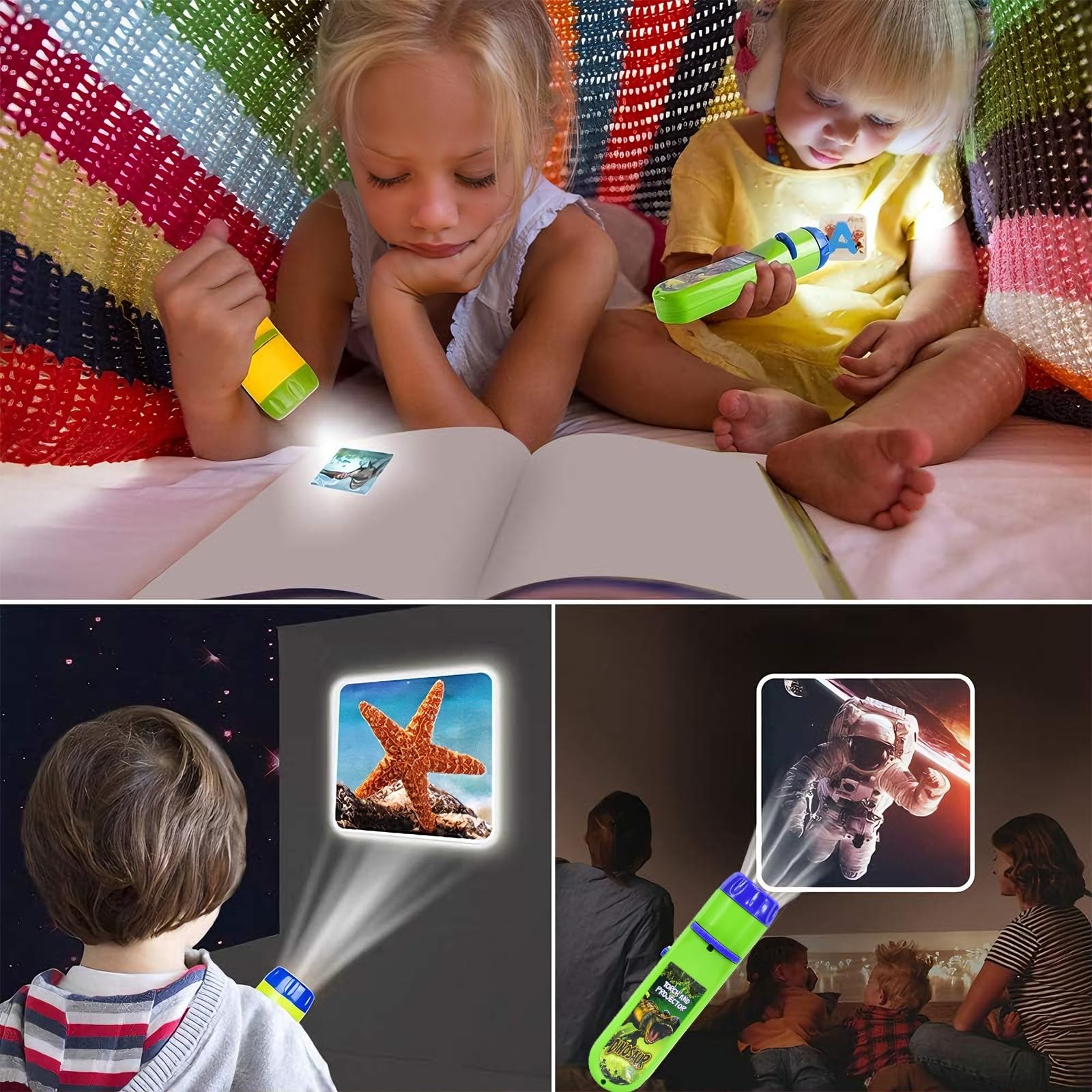 HahaGo Torch Projector Projection Lighting Story Torches Light Toy Slide Lamp E