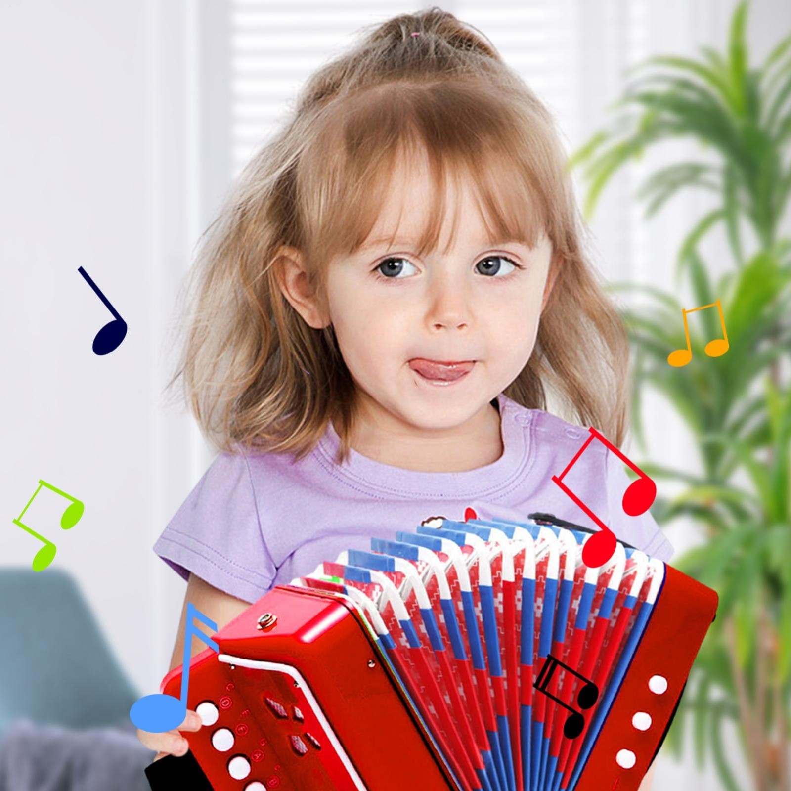 kids Accordion 10 Buttons Keys Toy Accordion MIni Accordian Musical Instrumen