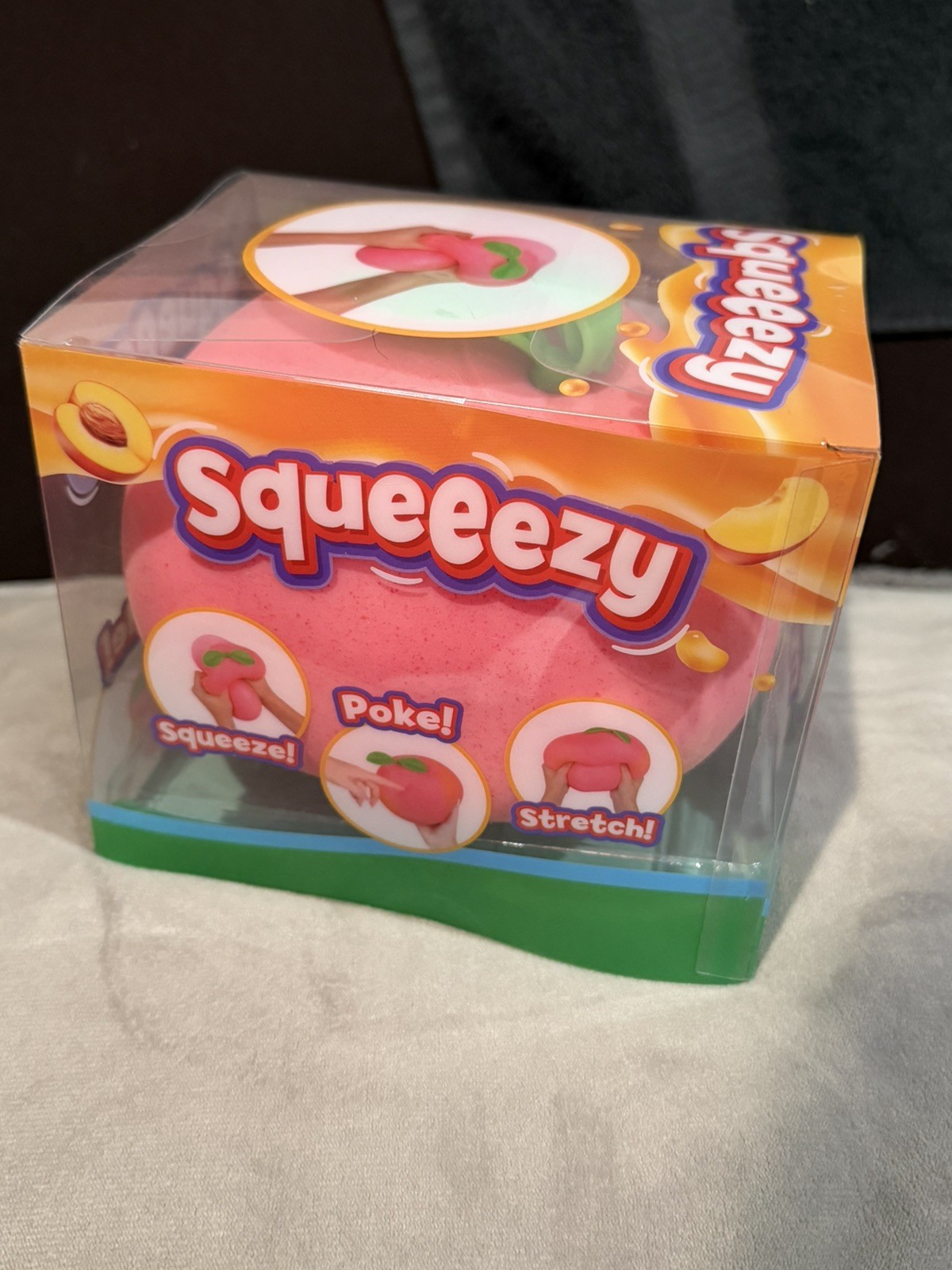 Jumbo SQUEEEZY Peach, Squishy Sensory Toy, Brand New in Box!
