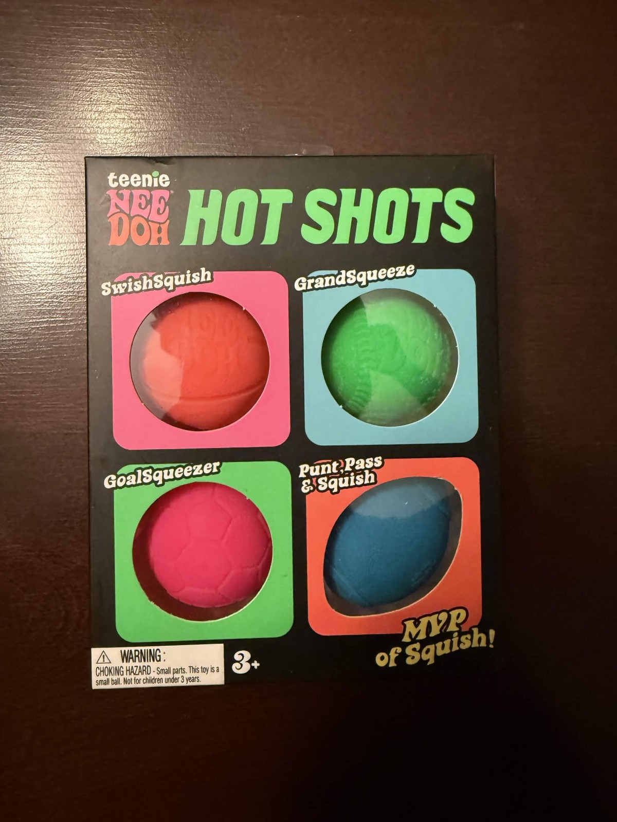 NeeDoh Teenie Hot Shots Squishy 4 Pack Sport Balls Viral NEW