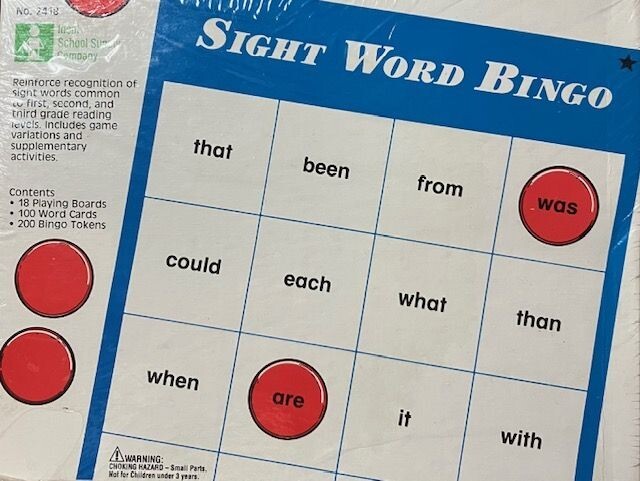(1985) Ideal School Supply Sight Word Bingo N0. 2418 SEALED w/Corner Tear