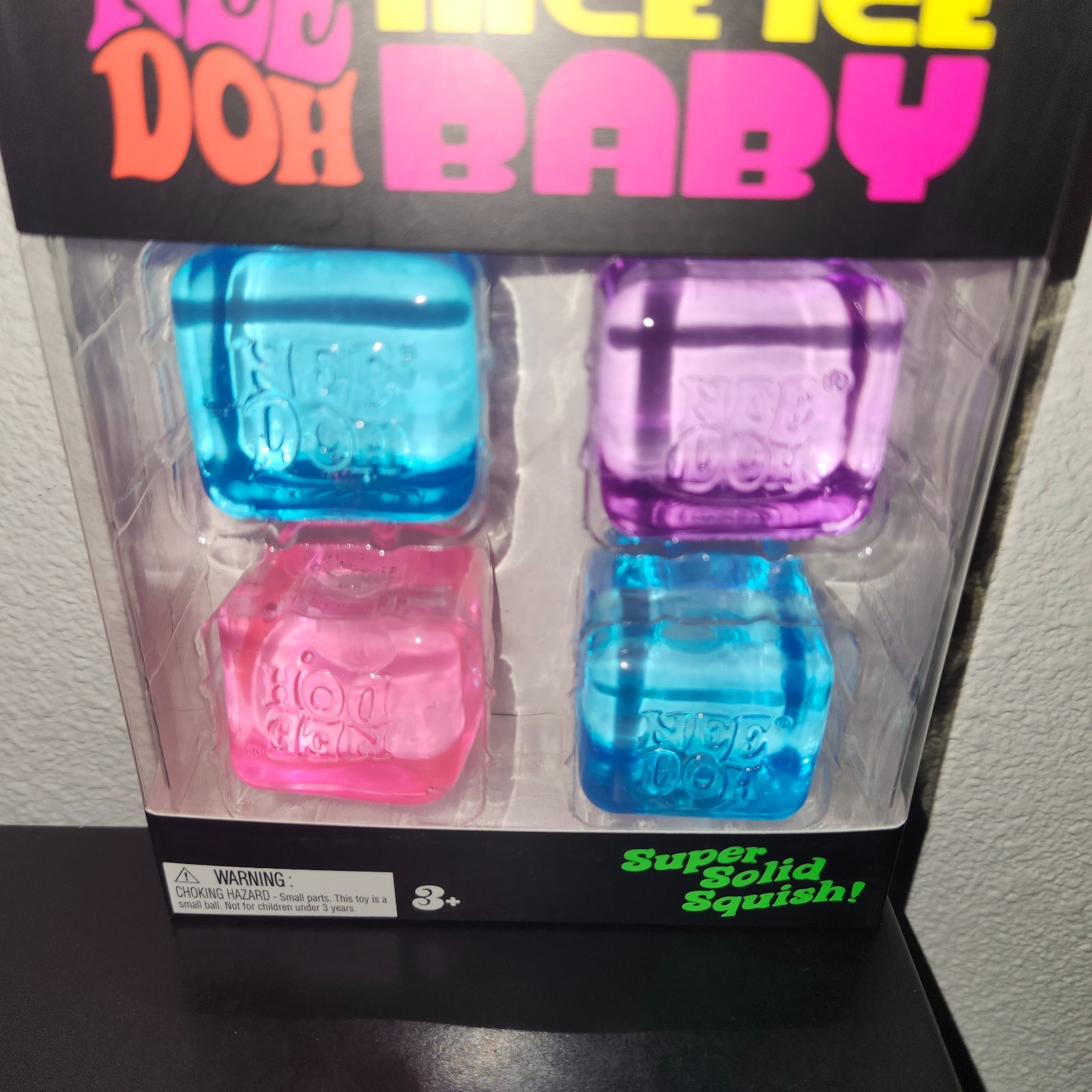 NeeDoh Nice Ice Baby 4 pack Nee Doh Mini Nice Cubes Pink Blue Purple NEW SEALED
