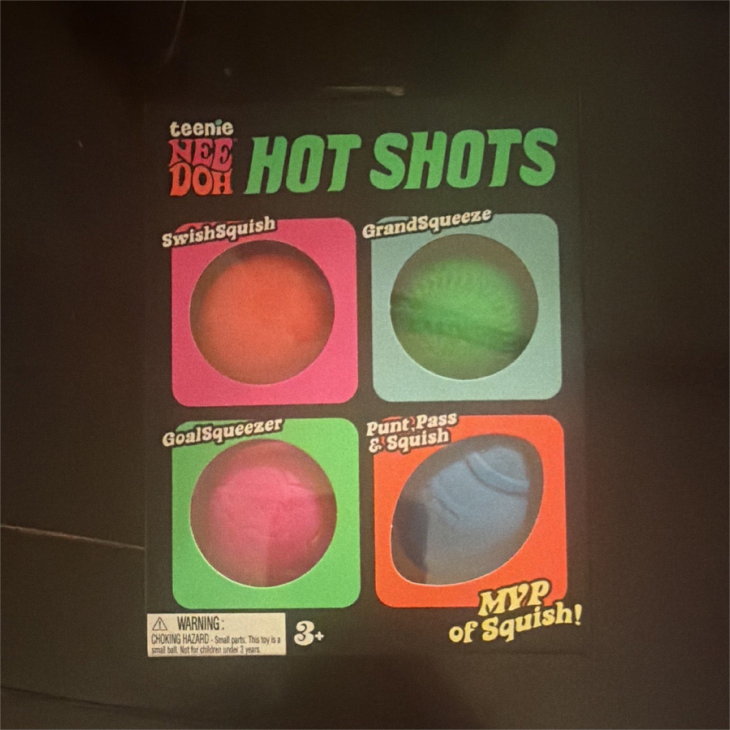 Nee Doh Teenie Hot Shots Squeeze Toys 4 Pack Ages 3+ Assorted Colors