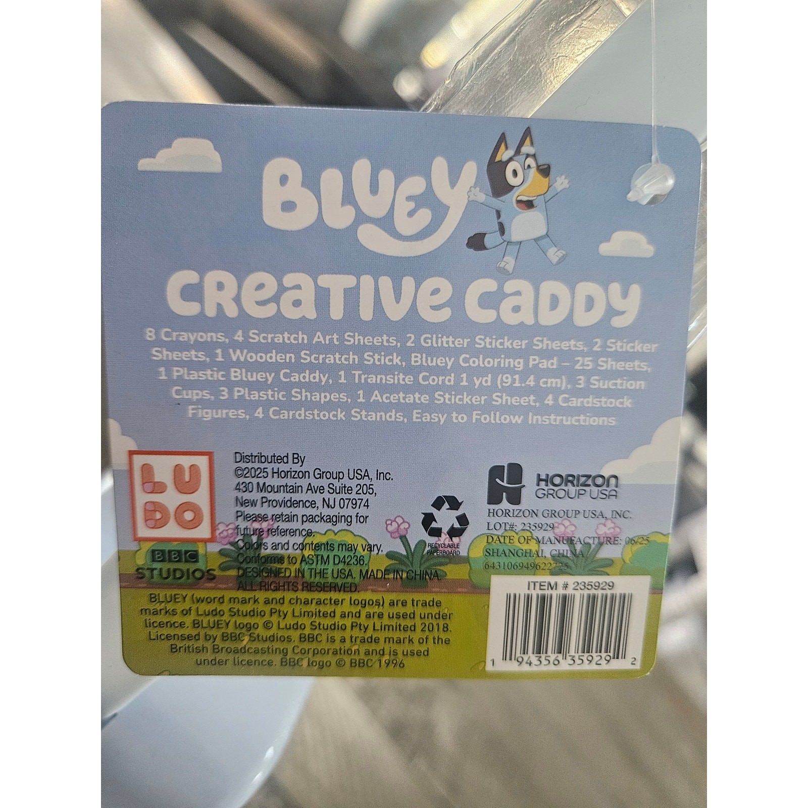 Bluey Creative Art Caddy Crayons Stickers Art Sheets NWT Bluey Cardstock Figures