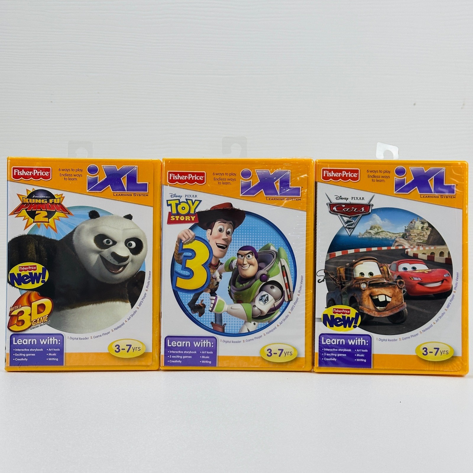 Fisher-Price iXL Learning Software Toy Story 3 Cars 2 Kung Fu Panda 2 NEW 3-7yrs