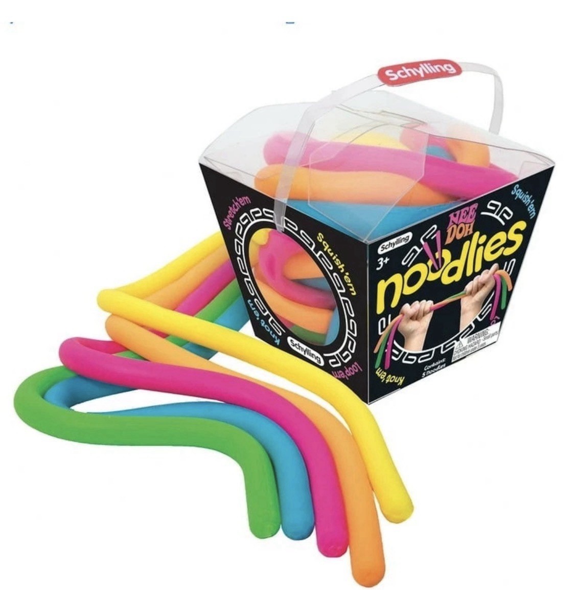 NeeDoh Noodlies Squishy Nee Doh 5 Stretchy 14″ Noodles Schylling Authentic Viral