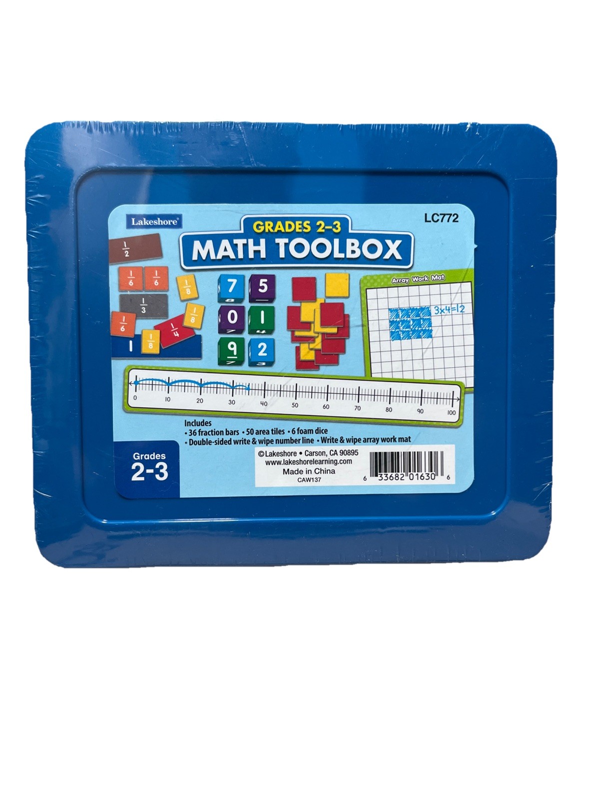 Lakeshore Math Toolbox Grades 2-3 Write & wipe array work mat, NEW