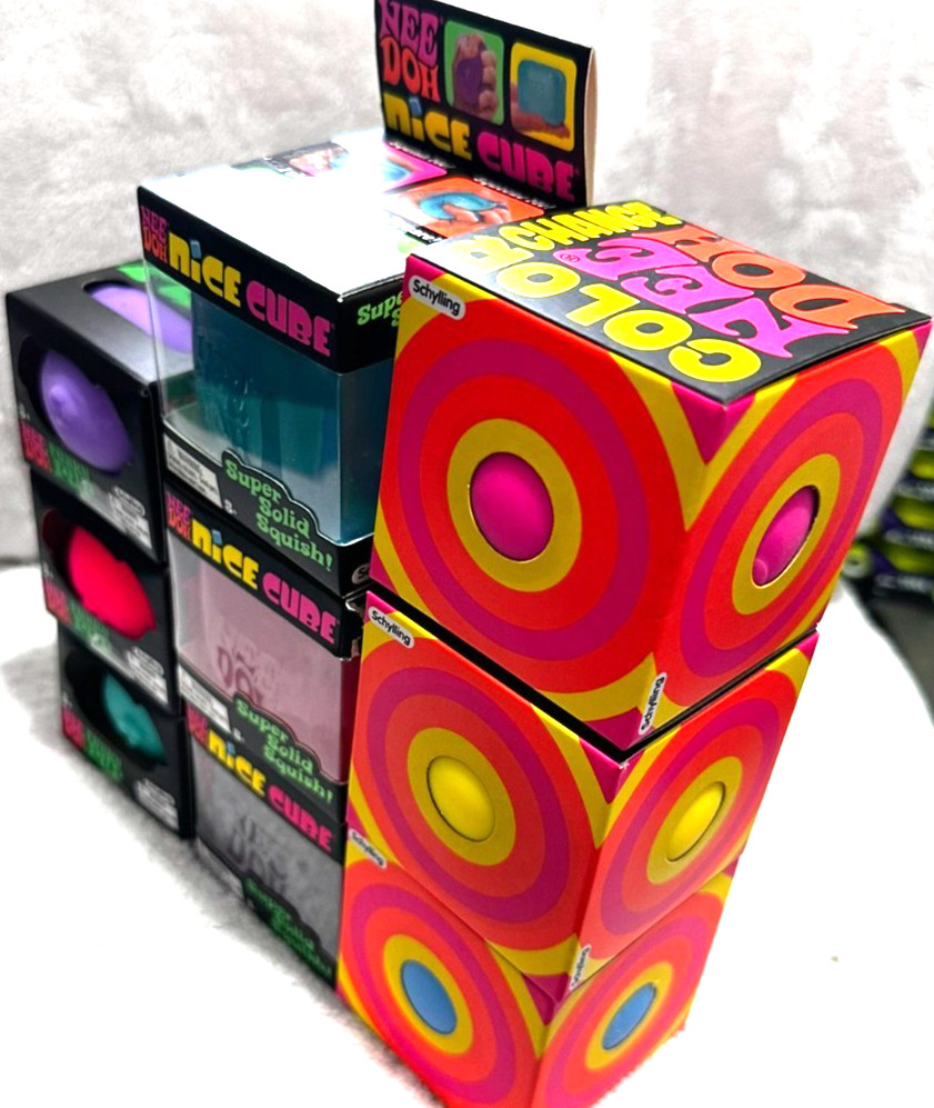 TikTok Schylling NeeDoh~Color Change*Funky Pups*Nice Cube~Bundle of 9