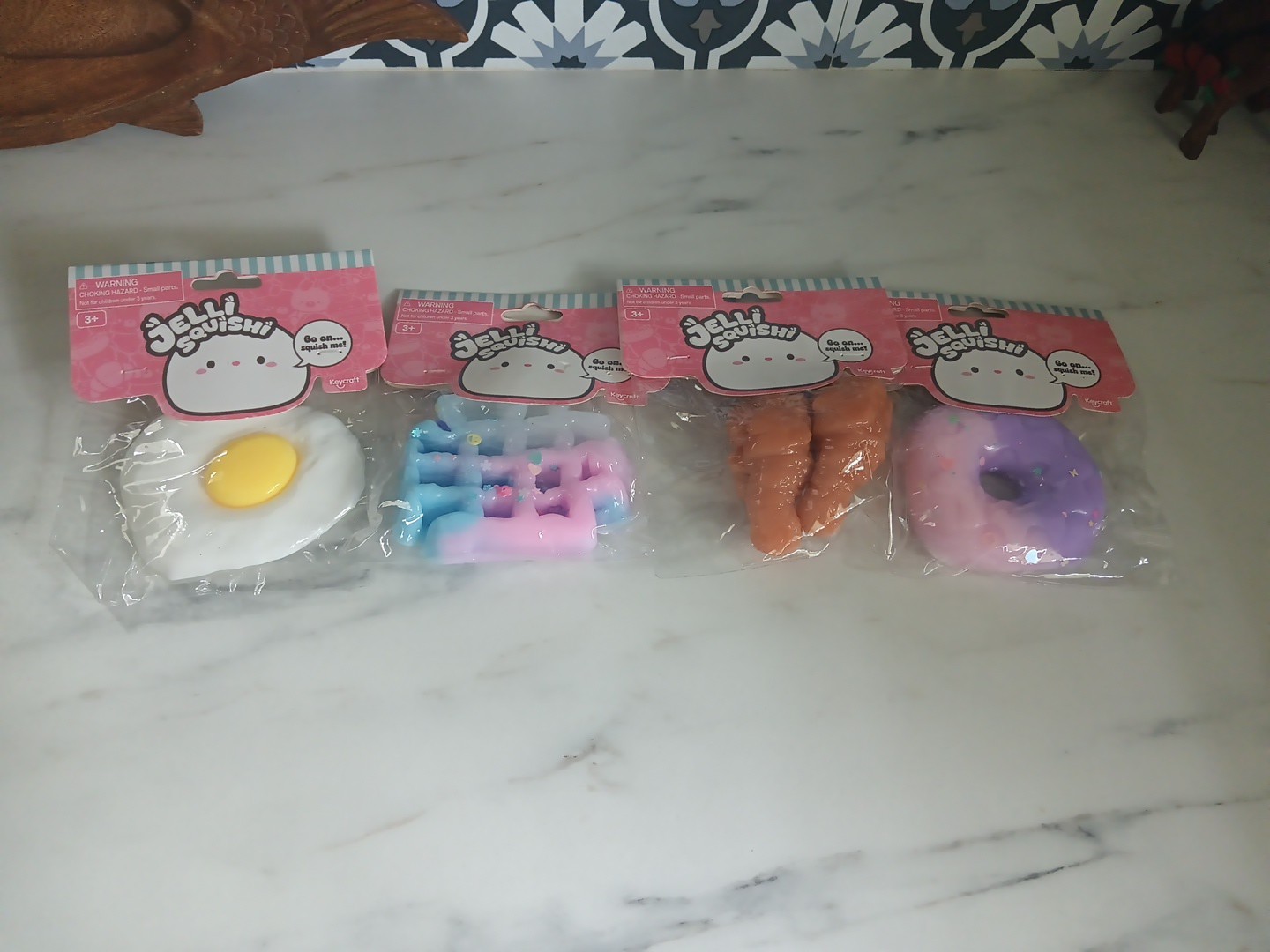 Jelli Squishi Sensory ASD Anxiety Stress Relief Toy Food Lot Of 4