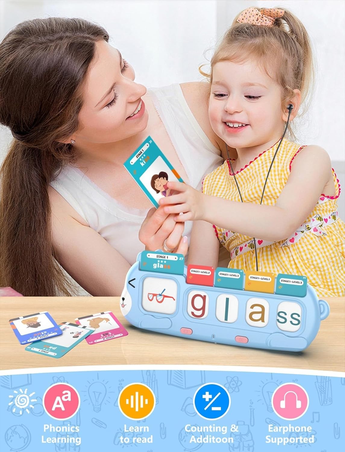 Interactive Phonics & Math Learning Set for Ages 4-8