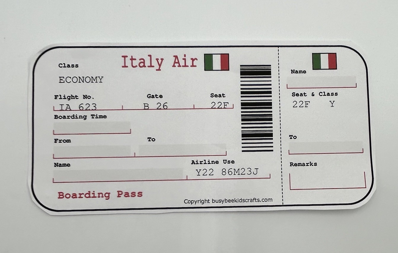 Teaching Tree Play Passport With Stickers And Play Ticket Italy In Orig Package