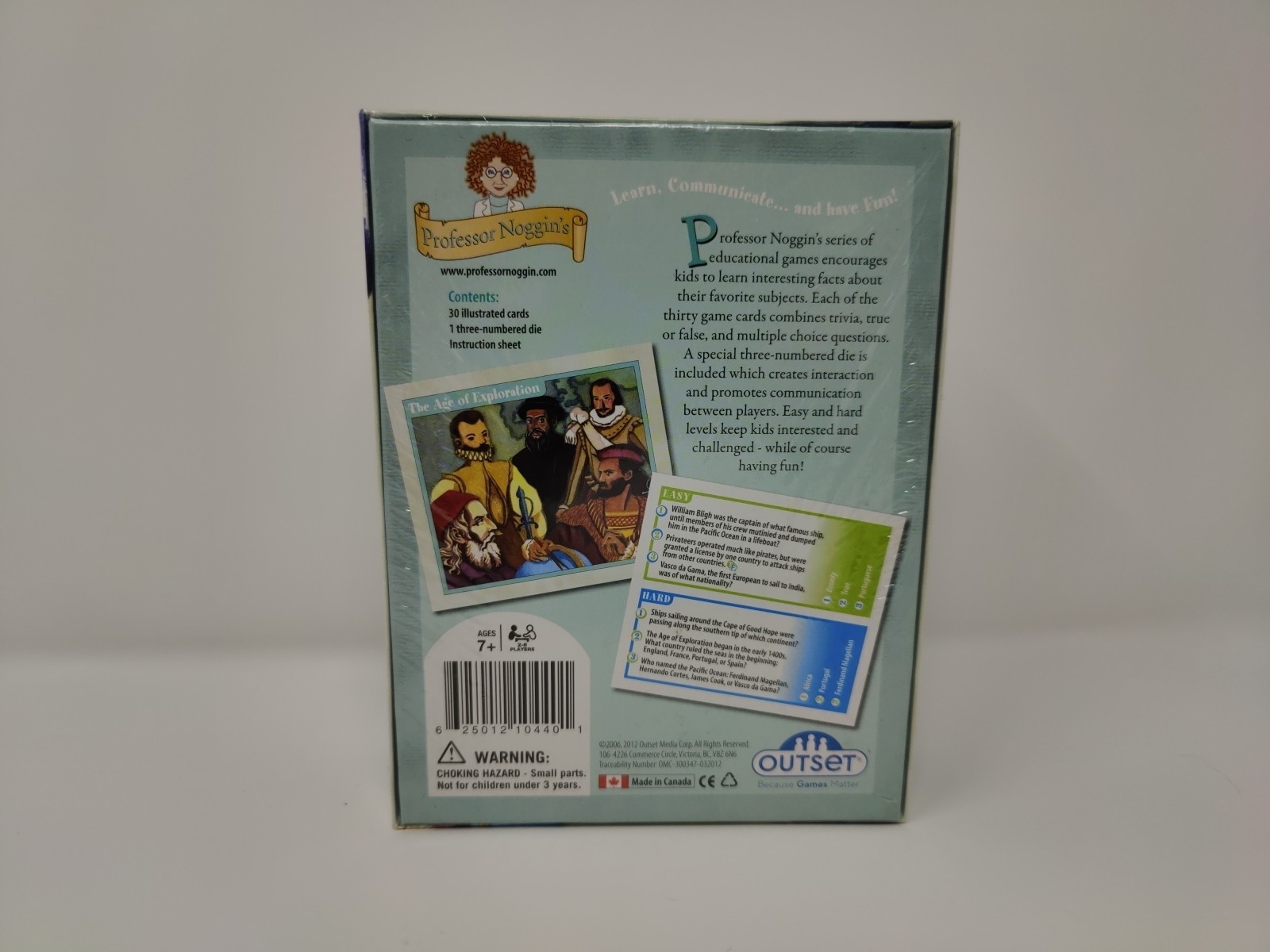 Professor Noggin’s Explorers Card Game Educational Trivia Ages 7+ New Sealed