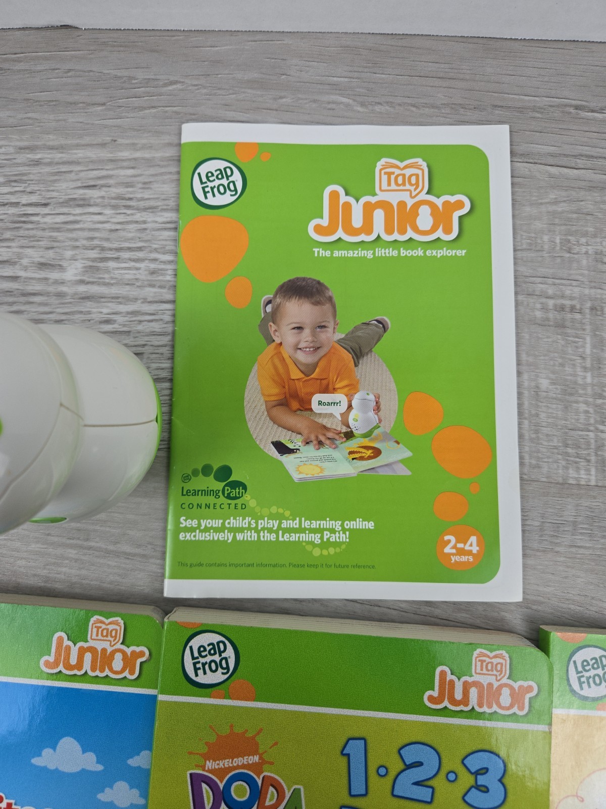 Leap Frog TAG Junior Reading System Kids + 6 Books With Dog Reader Tested
