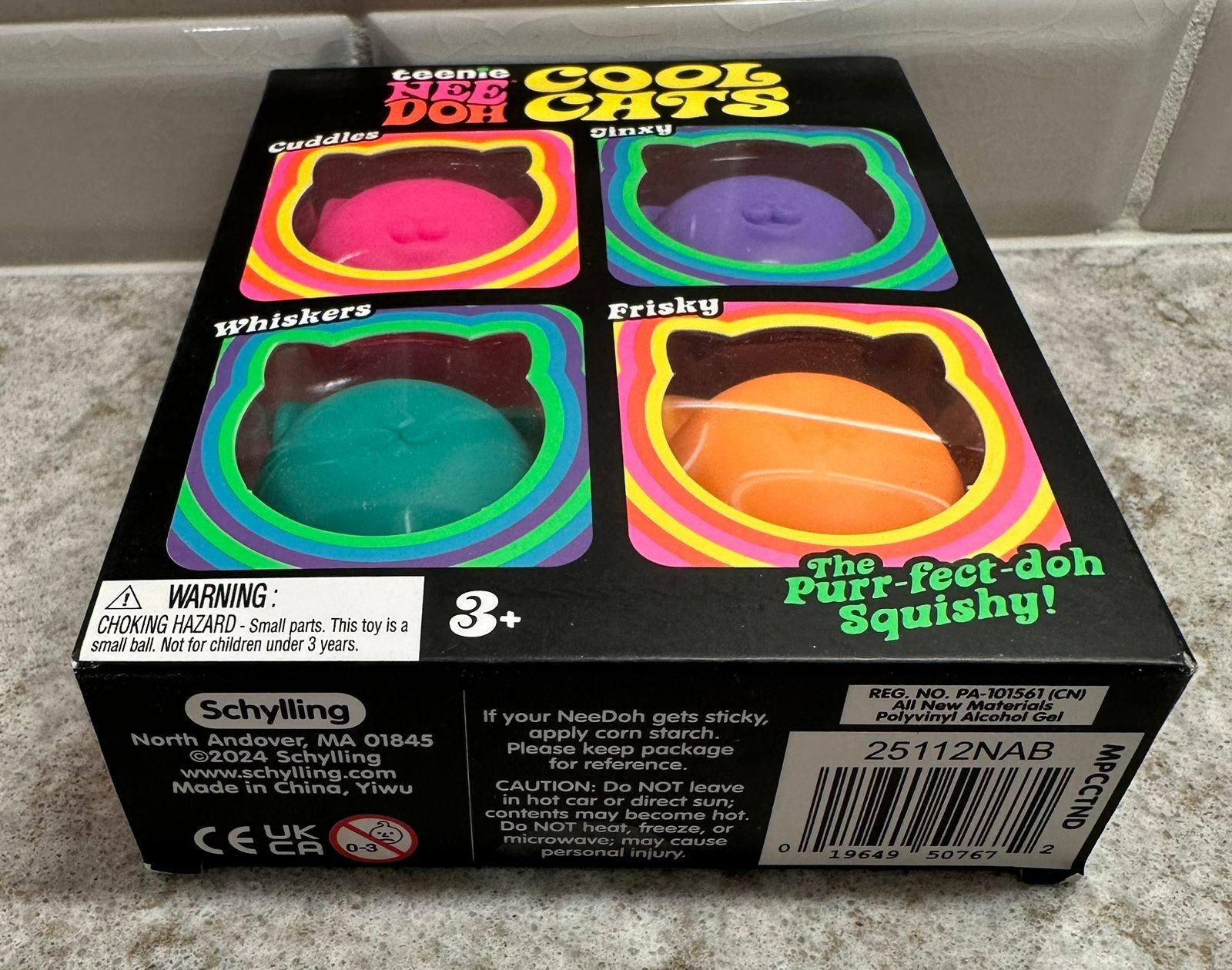 Teenie NeeDoh Cool Cats 4 Pack, Four Schylling Nee Doh Mini Cats 100% AUTHENTIC