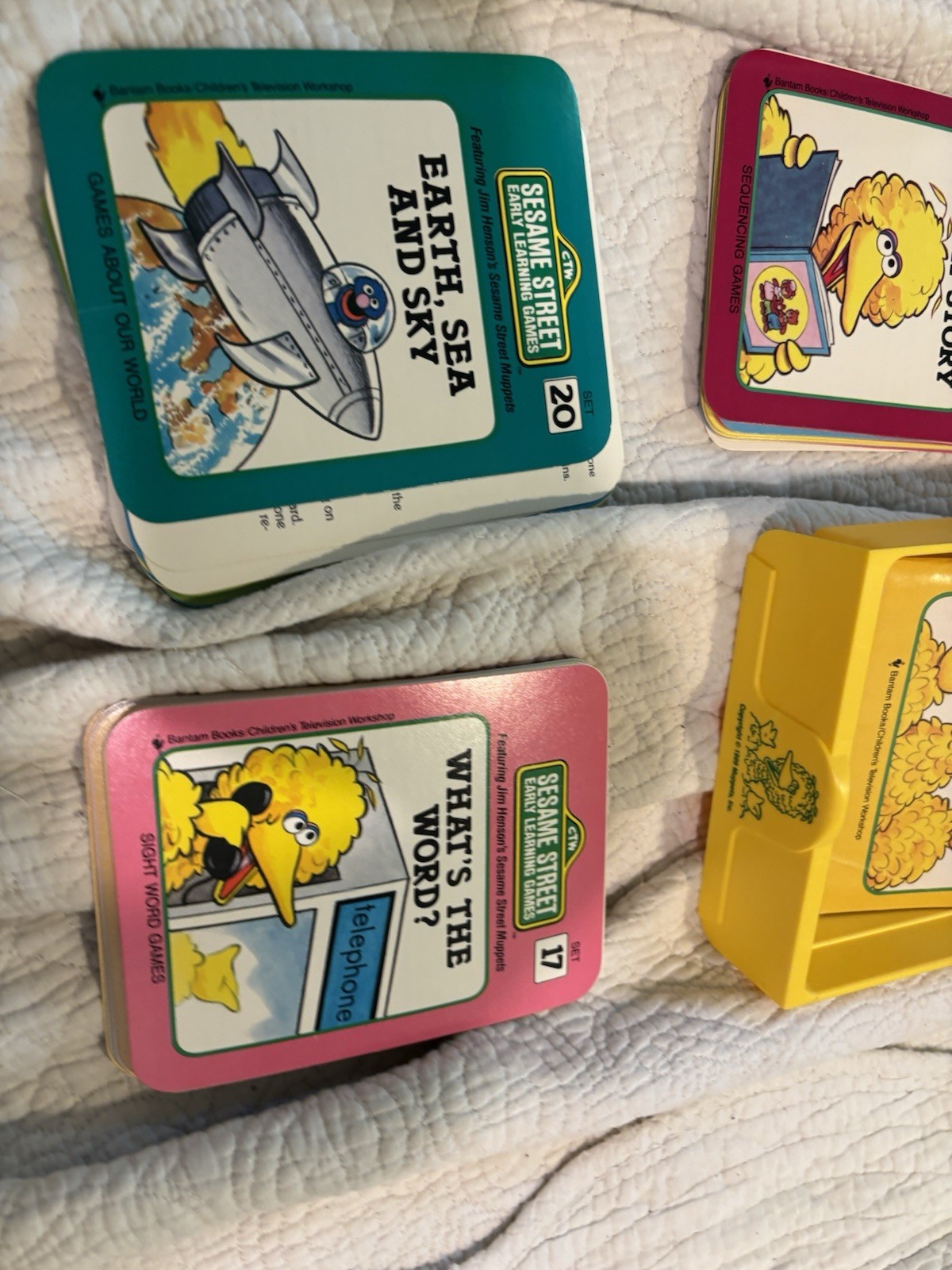 Sesame Street Early Learning Educational Games Cards Partial Set No Case 1989